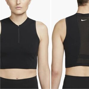 Nike Black Zip-Front Athletic Tank